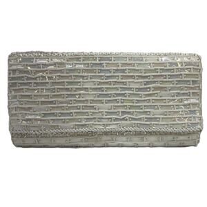 Vintage Party Wedding Clutch Purse Beaded Sequins Evening Bag 10" x 4.5"